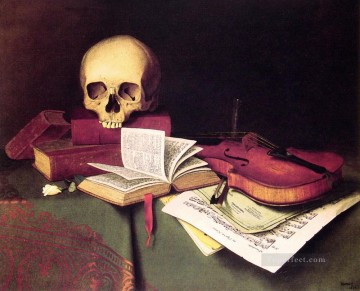 静物 Painting - 死すべき運命と不死 ウィリアム・ハーネットの静物画